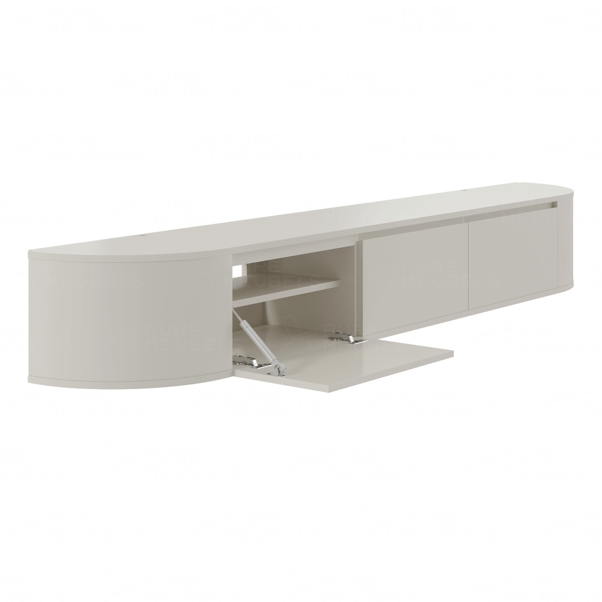 Aura Curved TV-Meubel Beige 240 cm