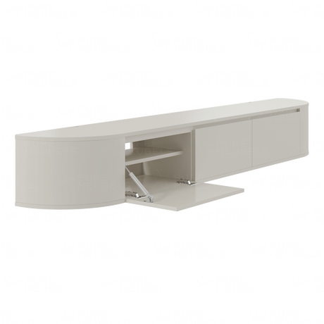 Aura Curved TV-Meubel Beige 240 cm