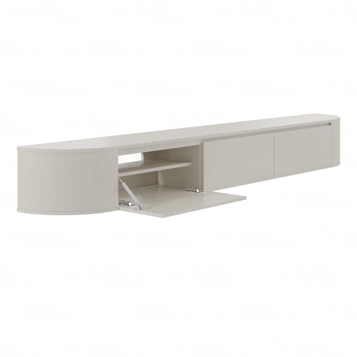 Aura Curved TV-Meubel Beige 280 cm