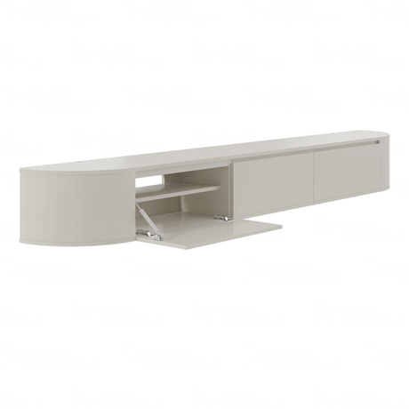 Aura Curved TV-Meubel Beige 280 cm