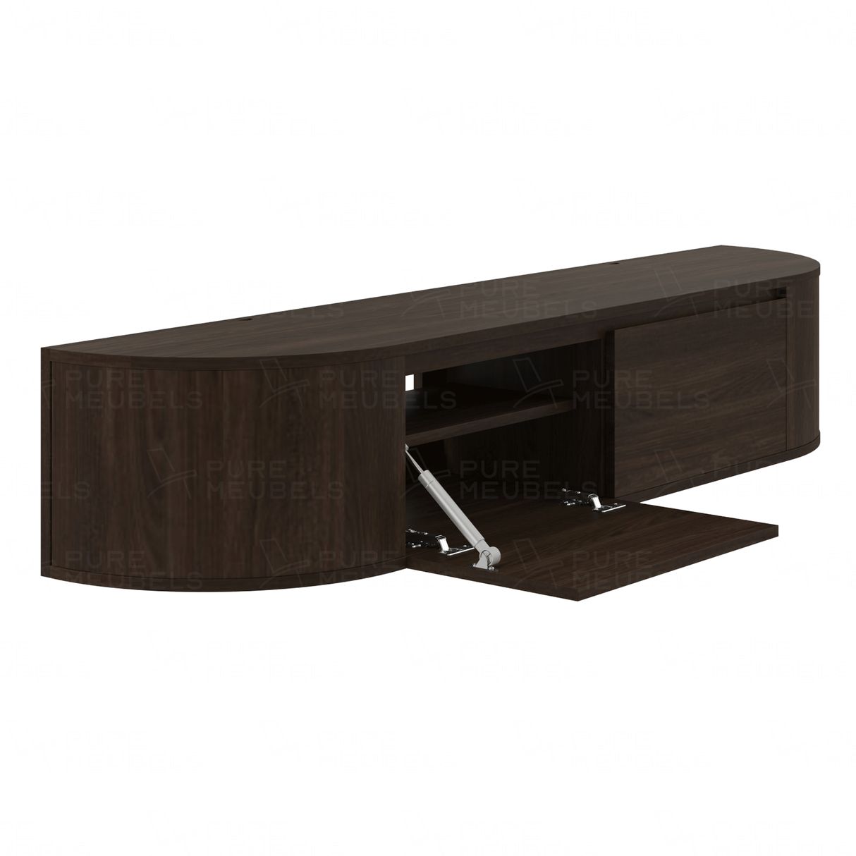 Aura Curved TV-Meubel Walnut 180 cm