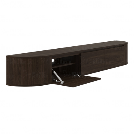 Aura Curved TV-Meubel Walnut 240 cm