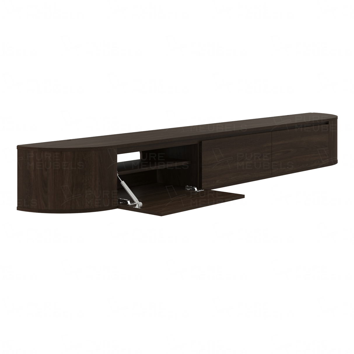 Aura Curved TV-Meubel Walnut 272 cm