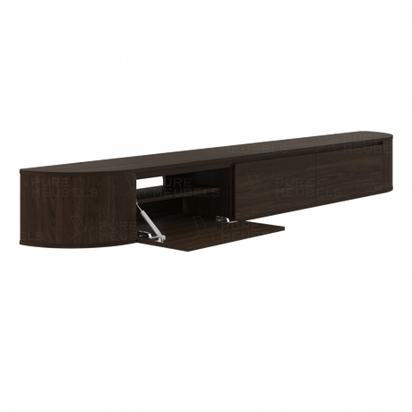 Aura Curved TV-Meubel Walnut 272 cm
