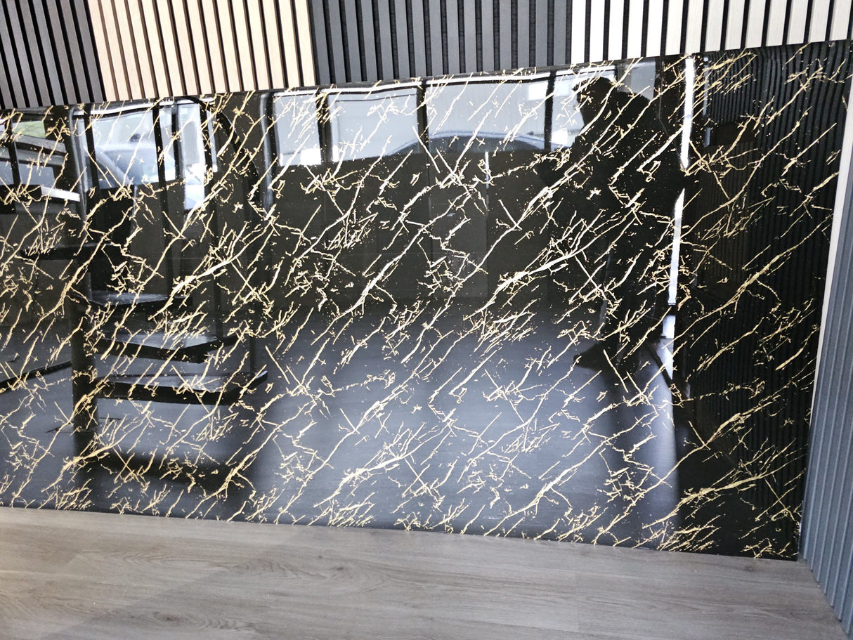 PVC Gold Marmerlook Deluxe 280×120 Wandpaneel
