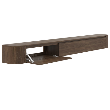 Dulce Curved TV-Meubel Walnut 272 cm