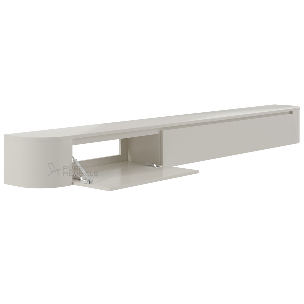 Dulce Curved TV-Meubel Beige 280 cm