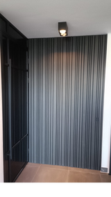 Sanitime Akoestische Wandpanelen Lattenwand Tripple Akupanelen 270 x 60 cm Black eiken