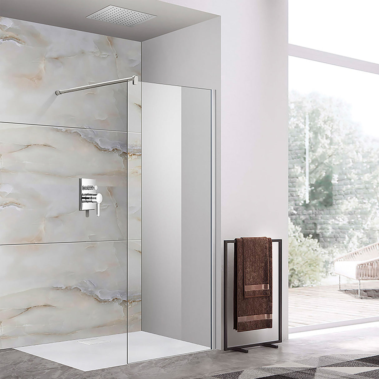 Inloopdouche Verona 90cm Chroom 8mm