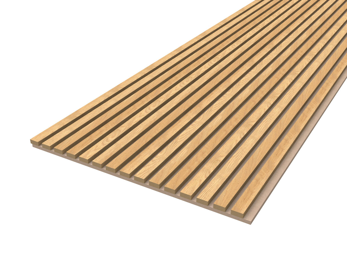 Natural Eiken Akoestische Wandpaneel 270×60 Beige Vilt