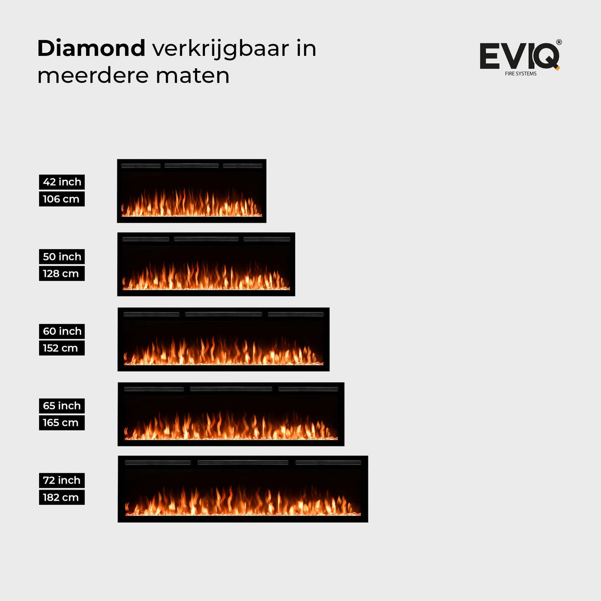 EVIQ Elektrische sfeerhaard Diamond 65″ inch – 165 cm