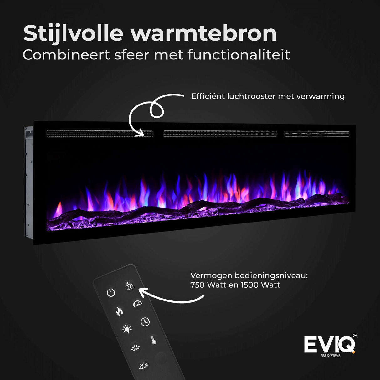 EVIQ Elektrische sfeerhaard Diamond 50″ inch – 128 cm