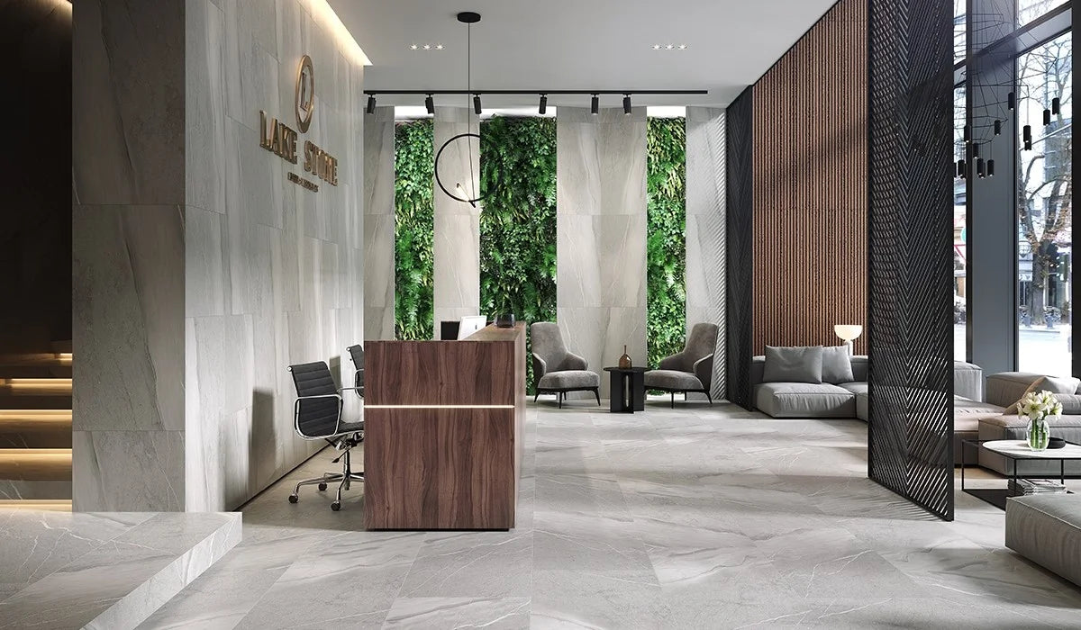 Lake Stone Mat Marmerlook 60×60 Gerectificeerd Vloertegel & Wandtegel Porselein Tegel