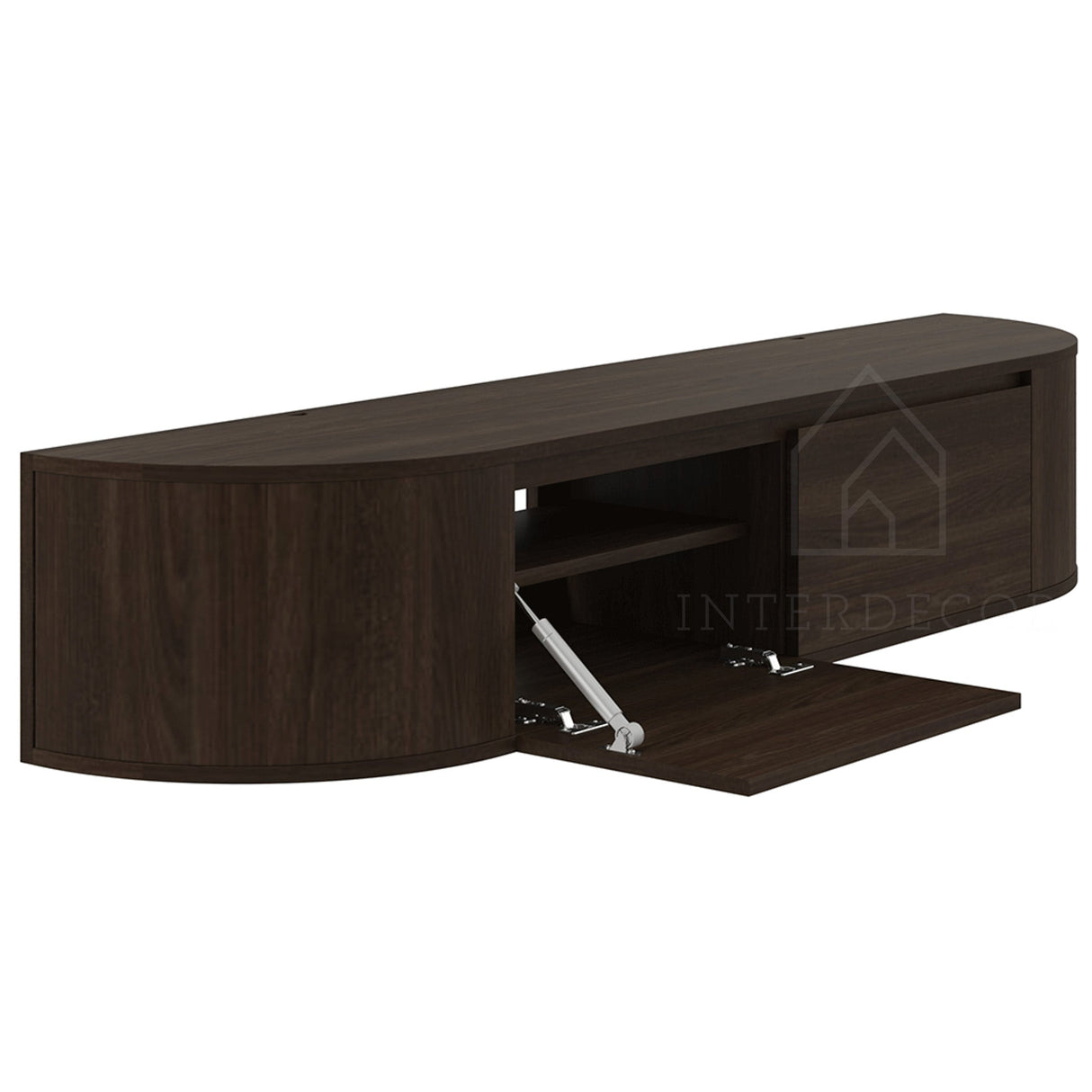 Aura Curved TV-Meubel Zwevend Walnut 180 cm