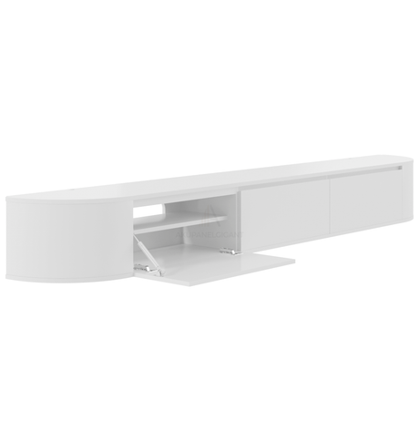 Aura Curved TV-Meubel Wit 280 cm