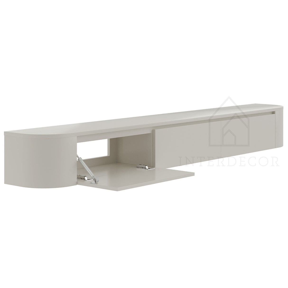 Dulce Curved TV-Meubel Zwevend Beige 240 cm