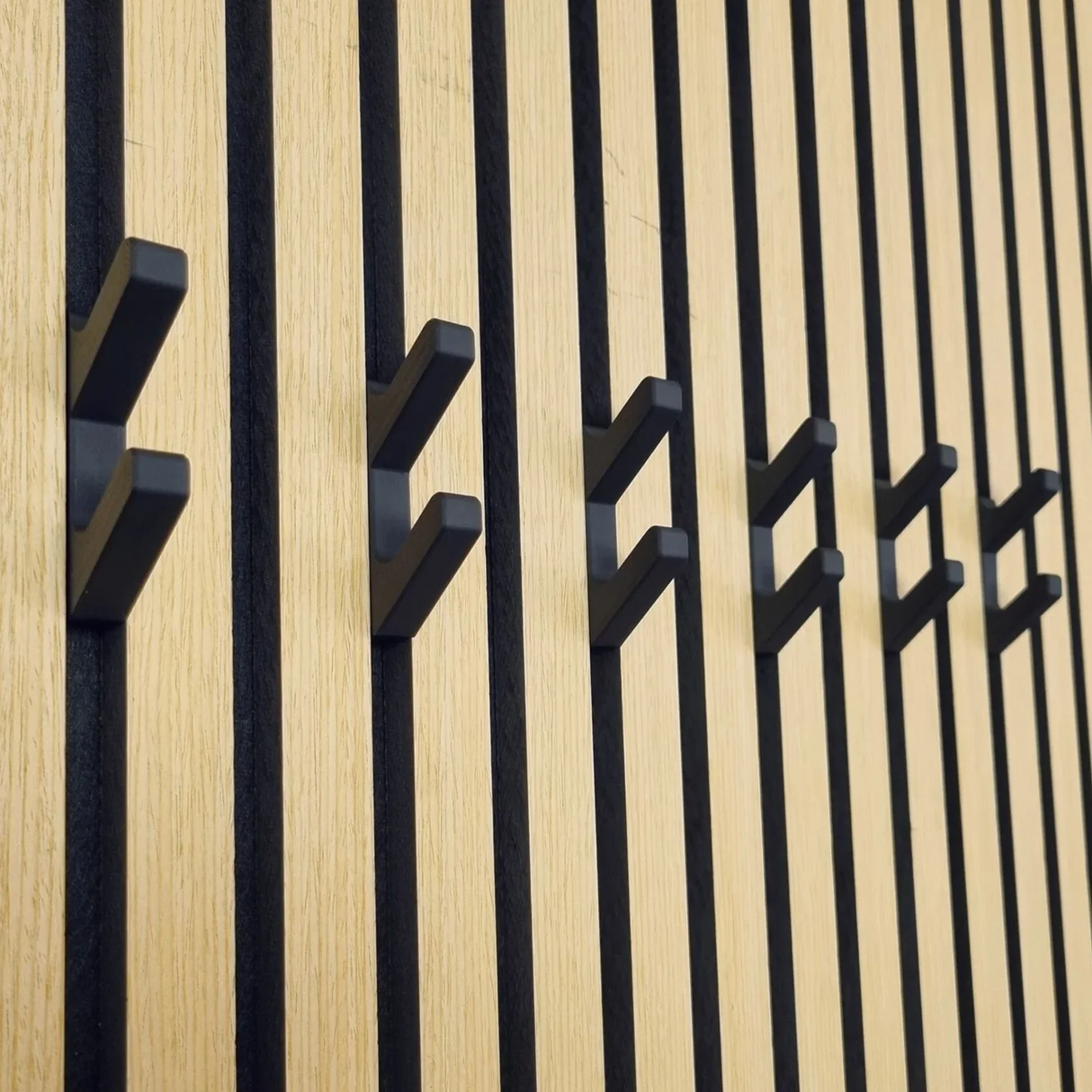 Akupanel Dubbele Haak - Jashaak - Wandhaak - Zwart