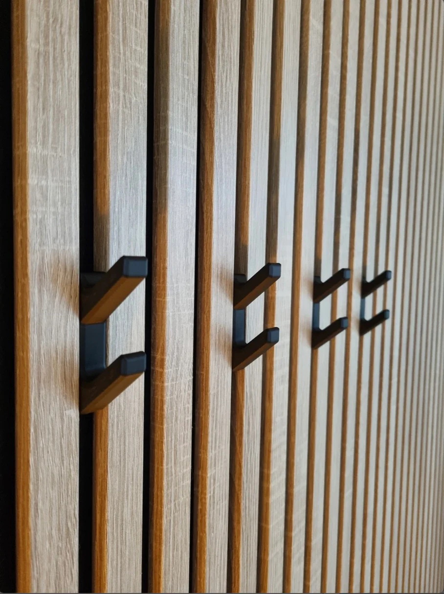 Akupanel Dubbele Haak - Jashaak - Wandhaak - Zwart