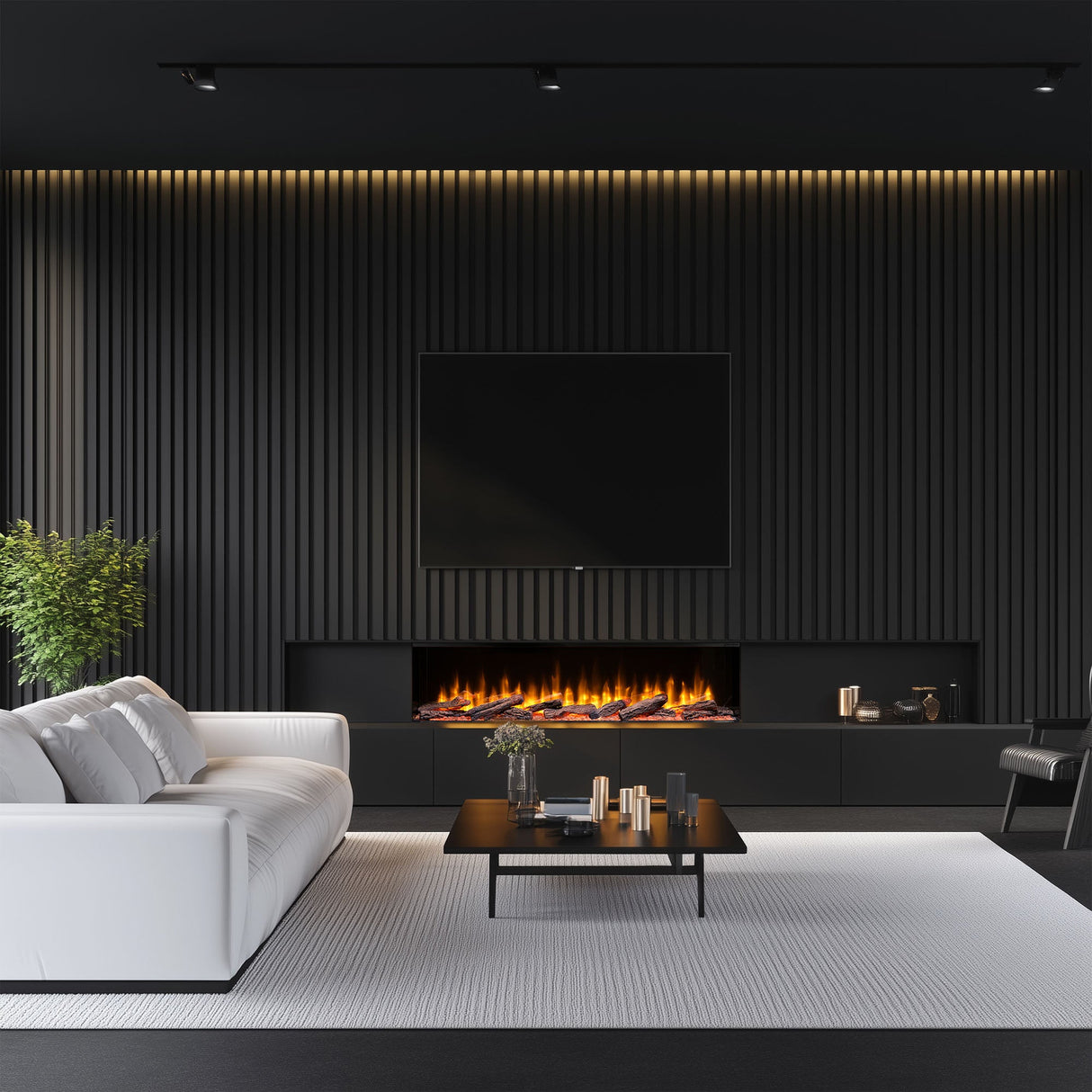 Dimplex Ignite Ultra 40 - Elektrische inbouwhaard - Verwarming - Driezijdig - Optiflame - 104 cm