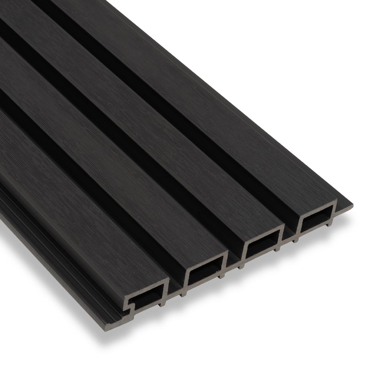 Composiet Gevelbekleding Zwart Lattenwand Wandpanelen 290 x 22 cm | Set van 4 stuks