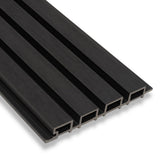 Composiet Gevelbekleding Zwart Lattenwand Wandpanelen 290 x 22 cm | Set van 4 stuks