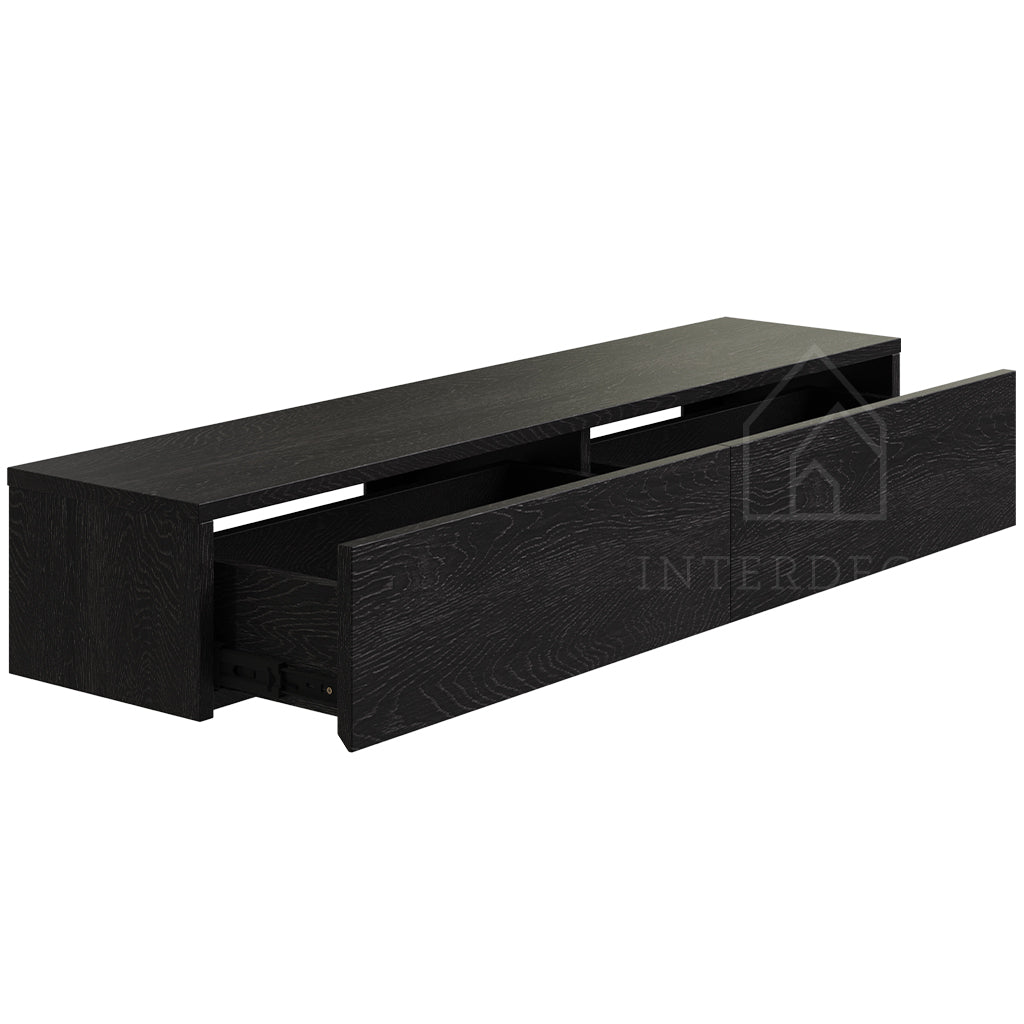 Gangkast zwevend zwart 100x26x20 cm