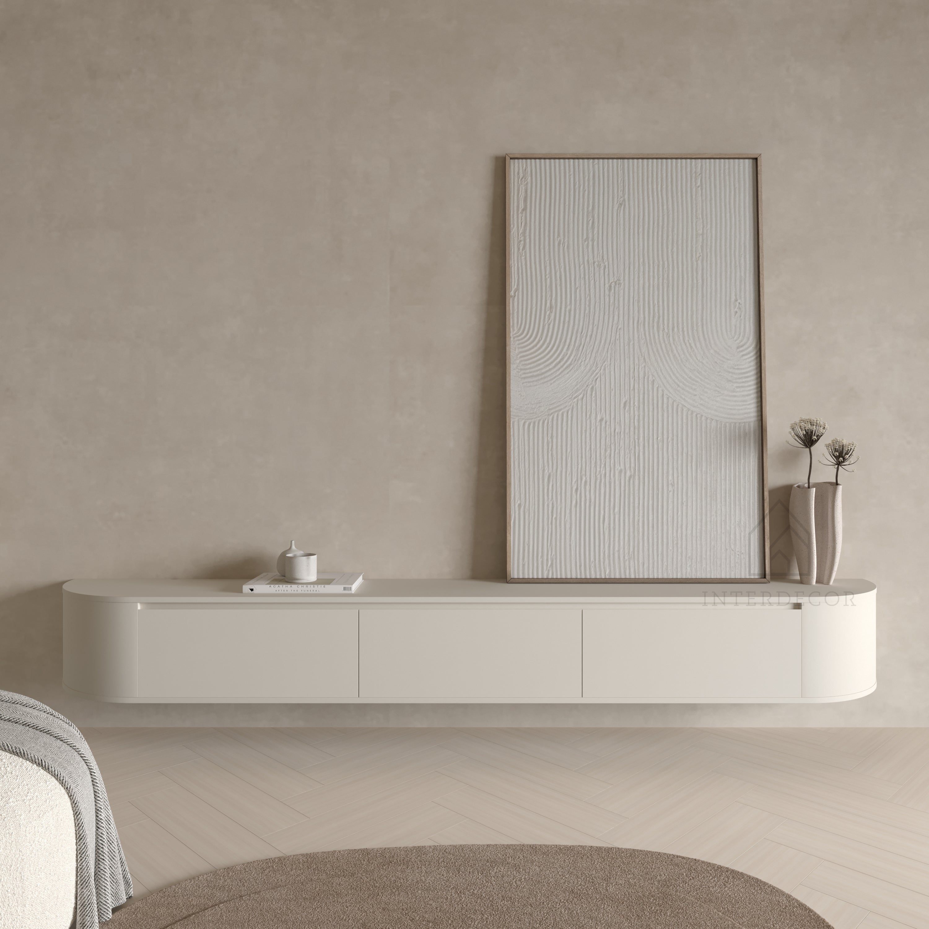 Japandi Curved TV Meubel