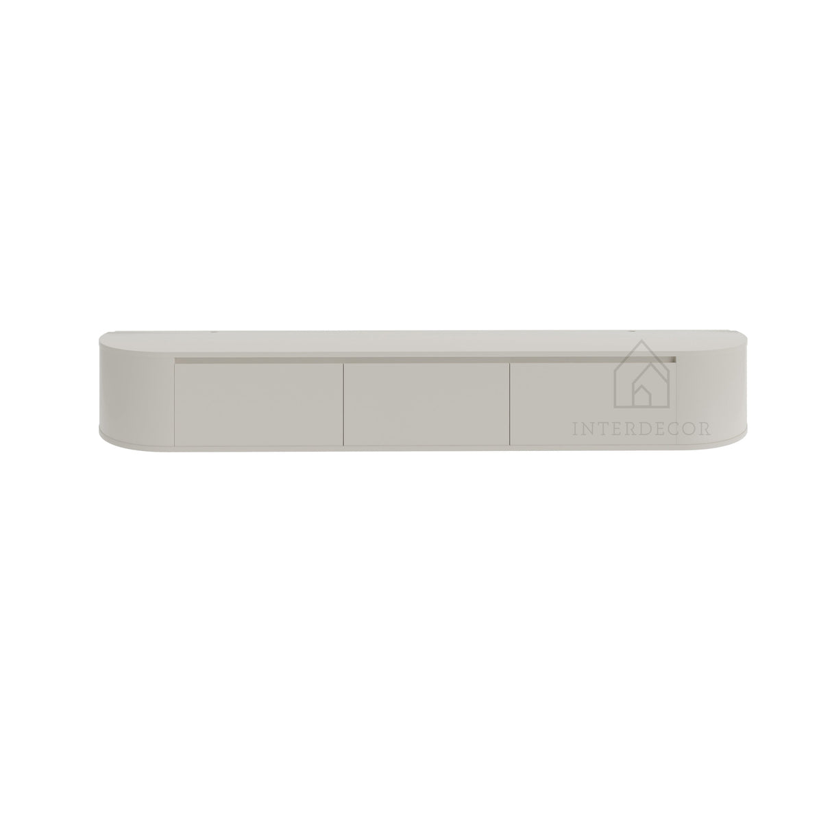 Elegance Collection Japandi Aura Curved TV Meubel zwevend beige