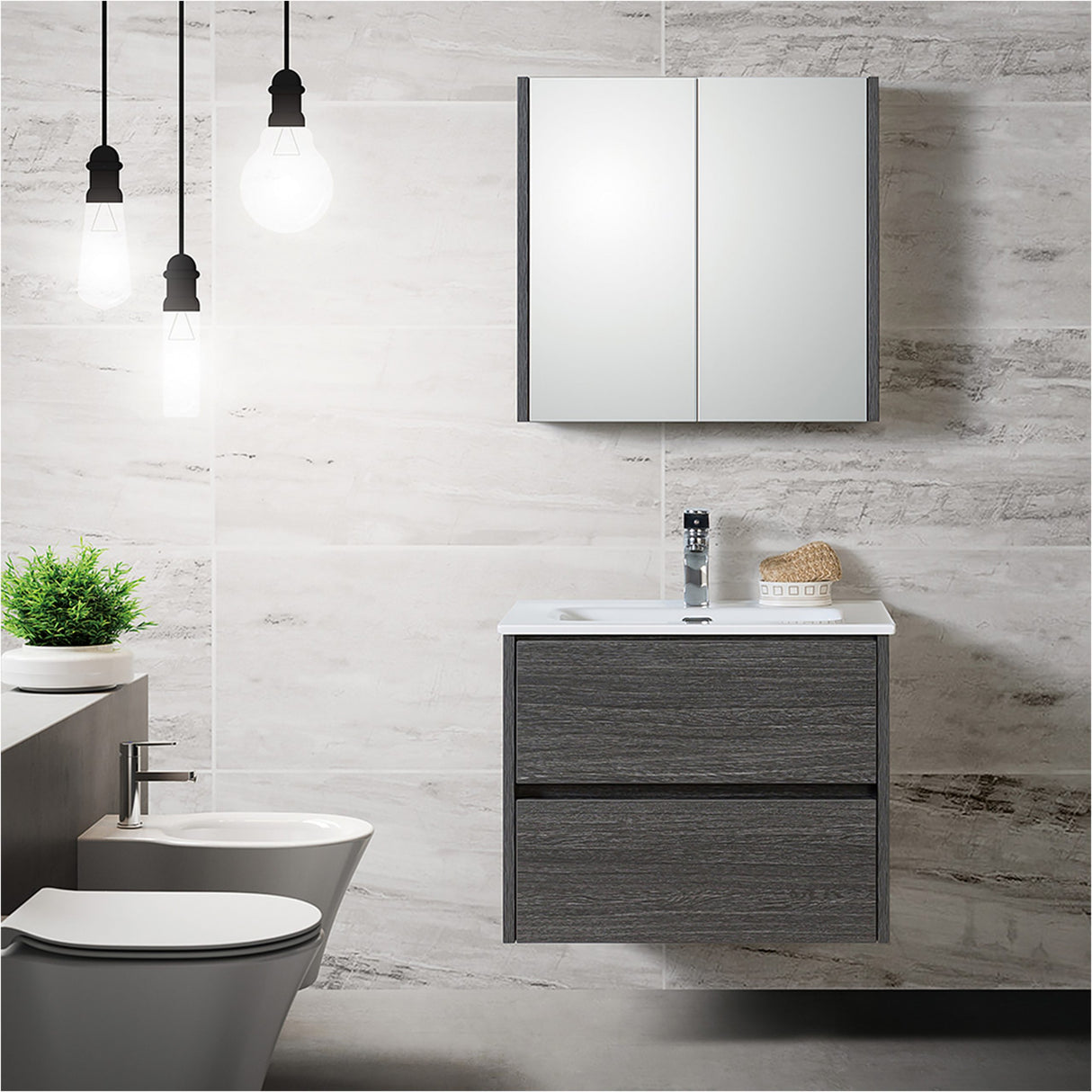 Badmeubelset Leeds 60cm Grijs
