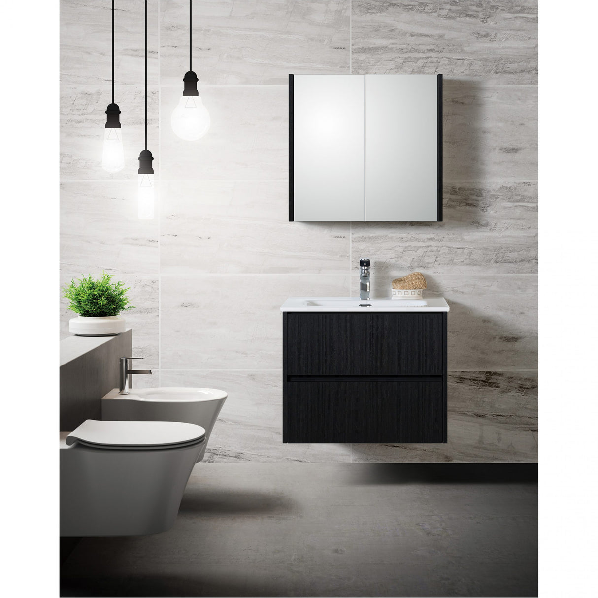 Badmeubelset Leeds 60cm Zwart