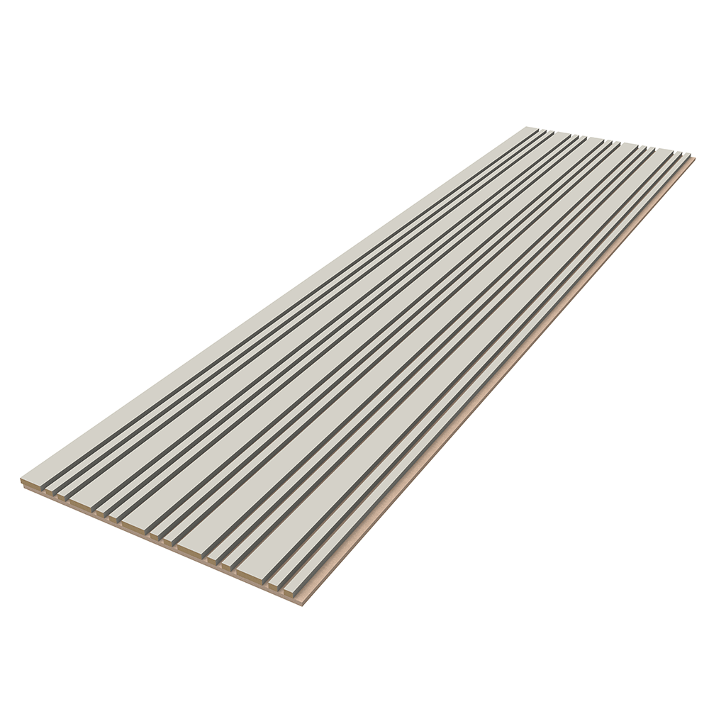 Sanitime Akoestische Wandpanelen Lattenwand Tripple Akupanelen 270 x 60 cm Beige on Beige