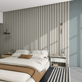 Sanitime Akoestische Wandpanelen Lattenwand Tripple Akupanelen 270 x 60 cm Beige on Beige