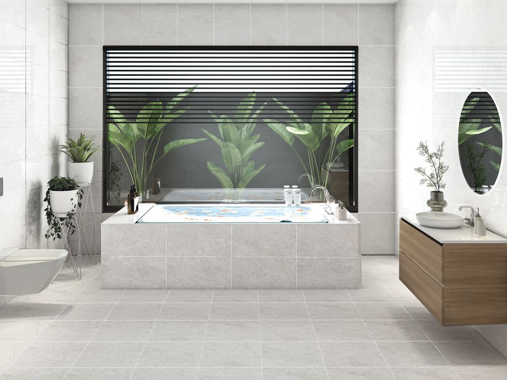 Wind Grey 30x60 Hoogglans Marmerlook Wandtegel