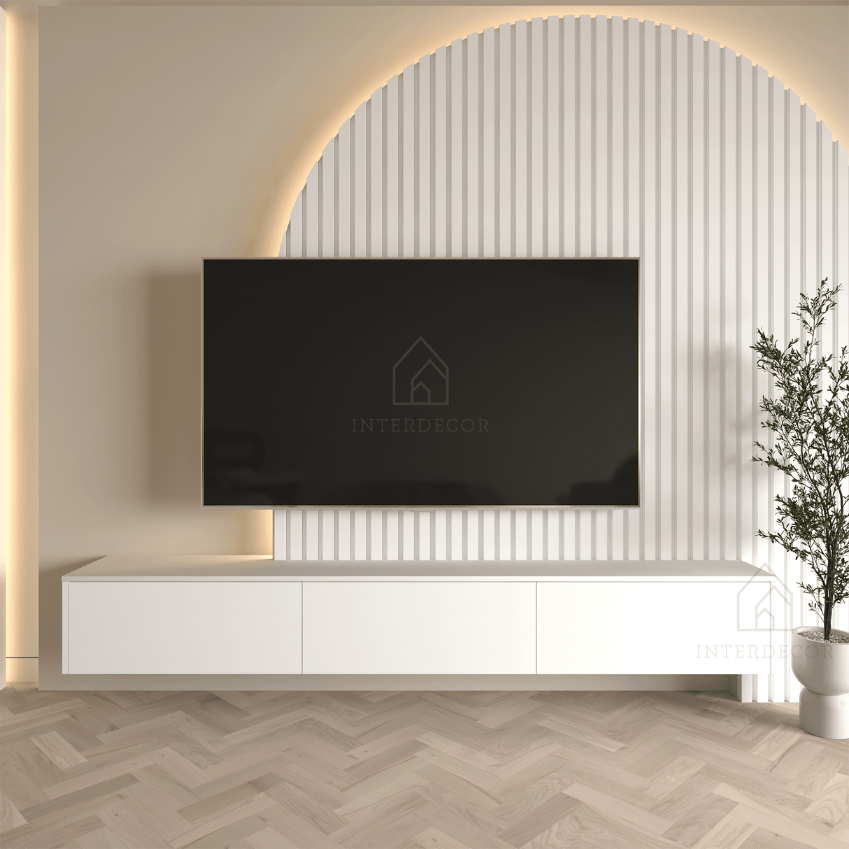 Elegance Collection TV meubel Madera Zwevend wit